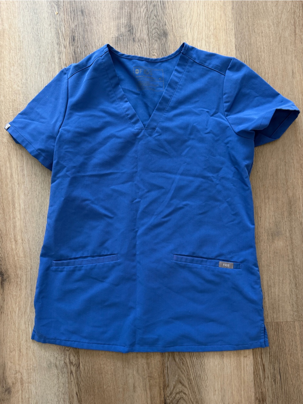 Bright Blue V-Neck Medical Scrub Top